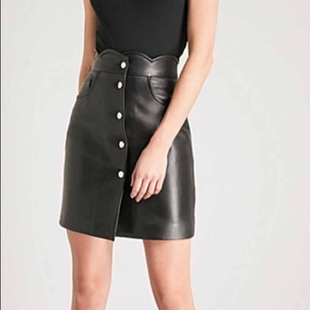 Maje Journey Leather mini skirt